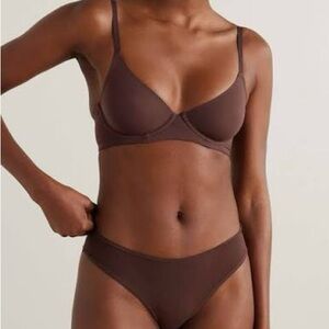 SKIMS Everybody Unlined Demi Brown Bra